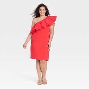 Women’s One Shoulder Ruffle Dress